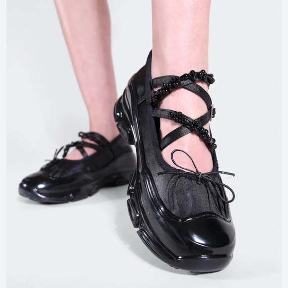 Double Standard Ballet Sneakers.  Black with Pearls size 9.5  41 - Picture 2 of 15